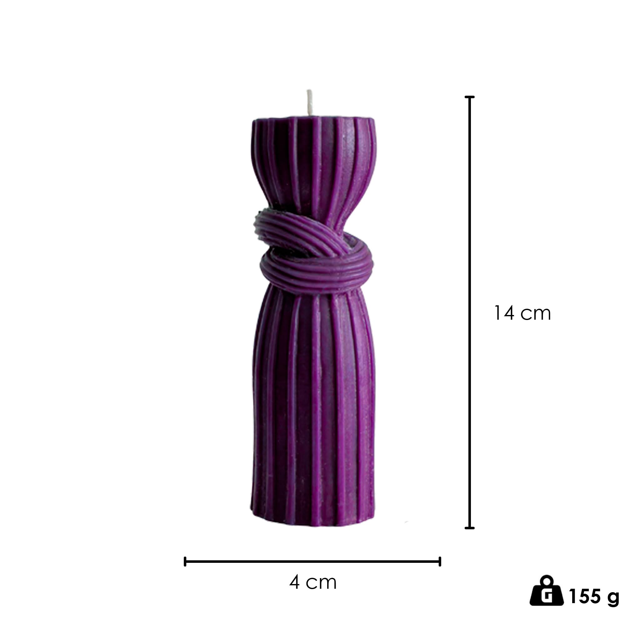 NobleBox - Velas de cera de abeja hechas a mano, velas decorativas, velas moldeadas, idea de regalo, 205 g, 4 juegos (Knotea Column)