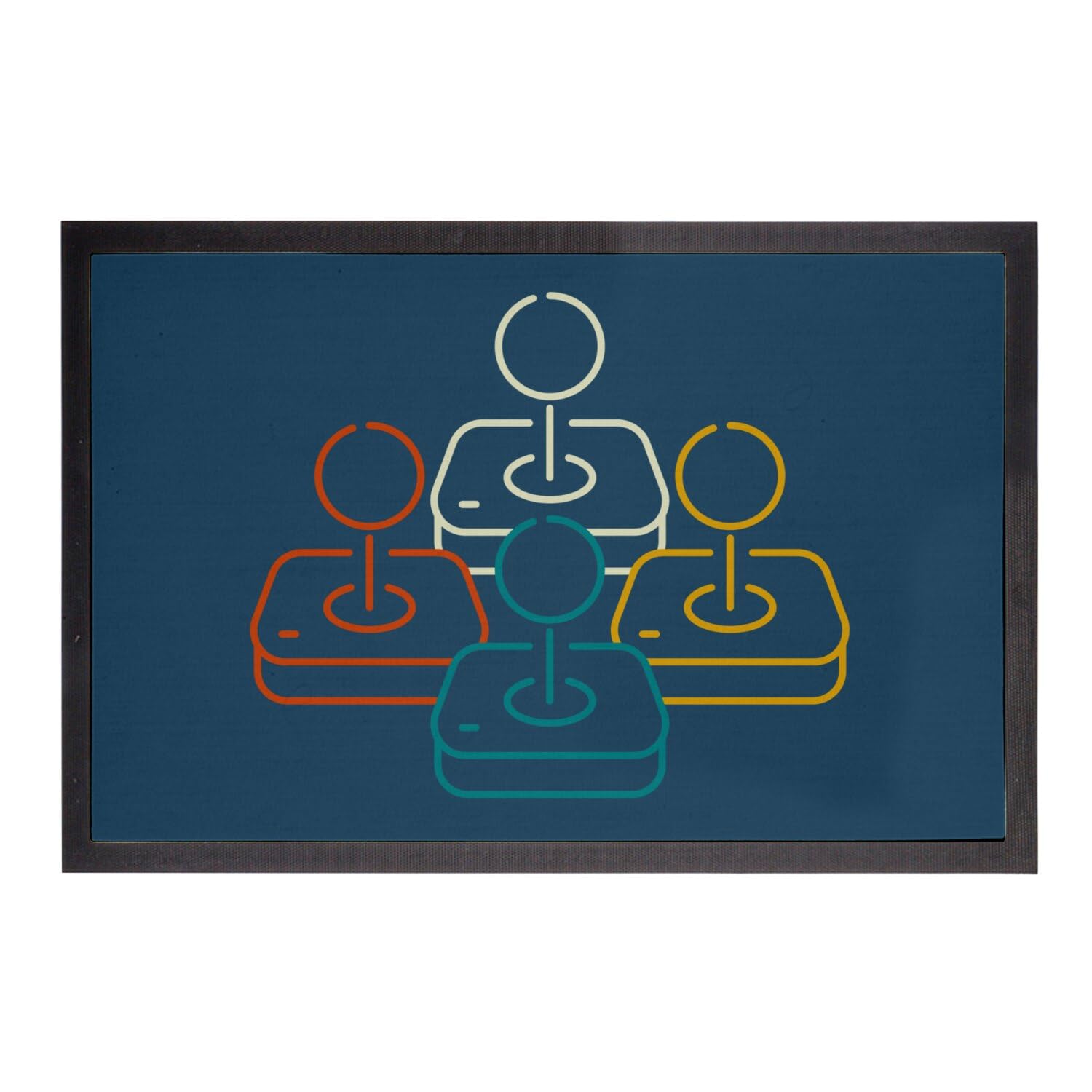Paillasson jeux video bleu pour sol propre tapis retro gaming d'entree de 75x50cm