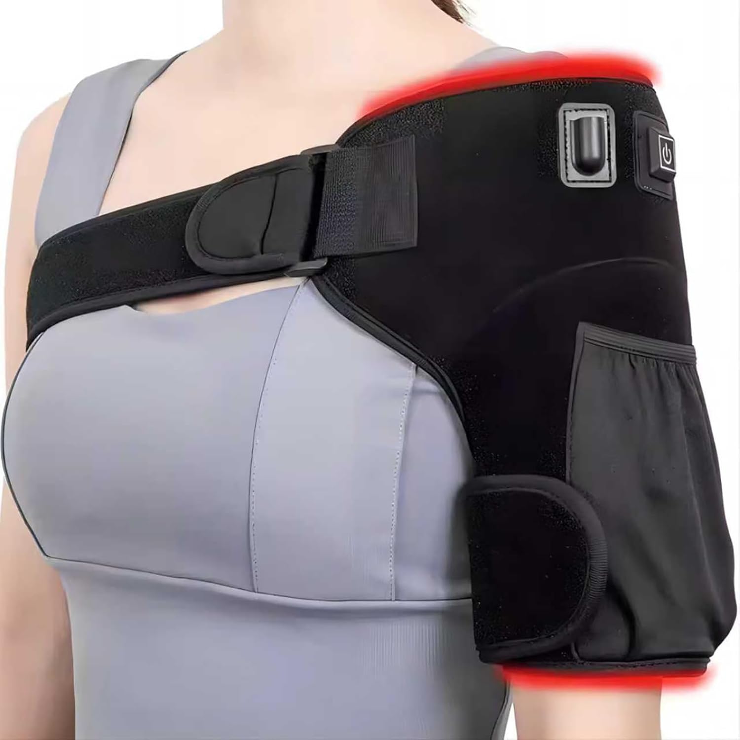 Red Light Therapy Shoe,Red Infrared Light Therapy for feet,660nm&850nm Near Infrared Light Boots(Dark Black) (for Shoulder)