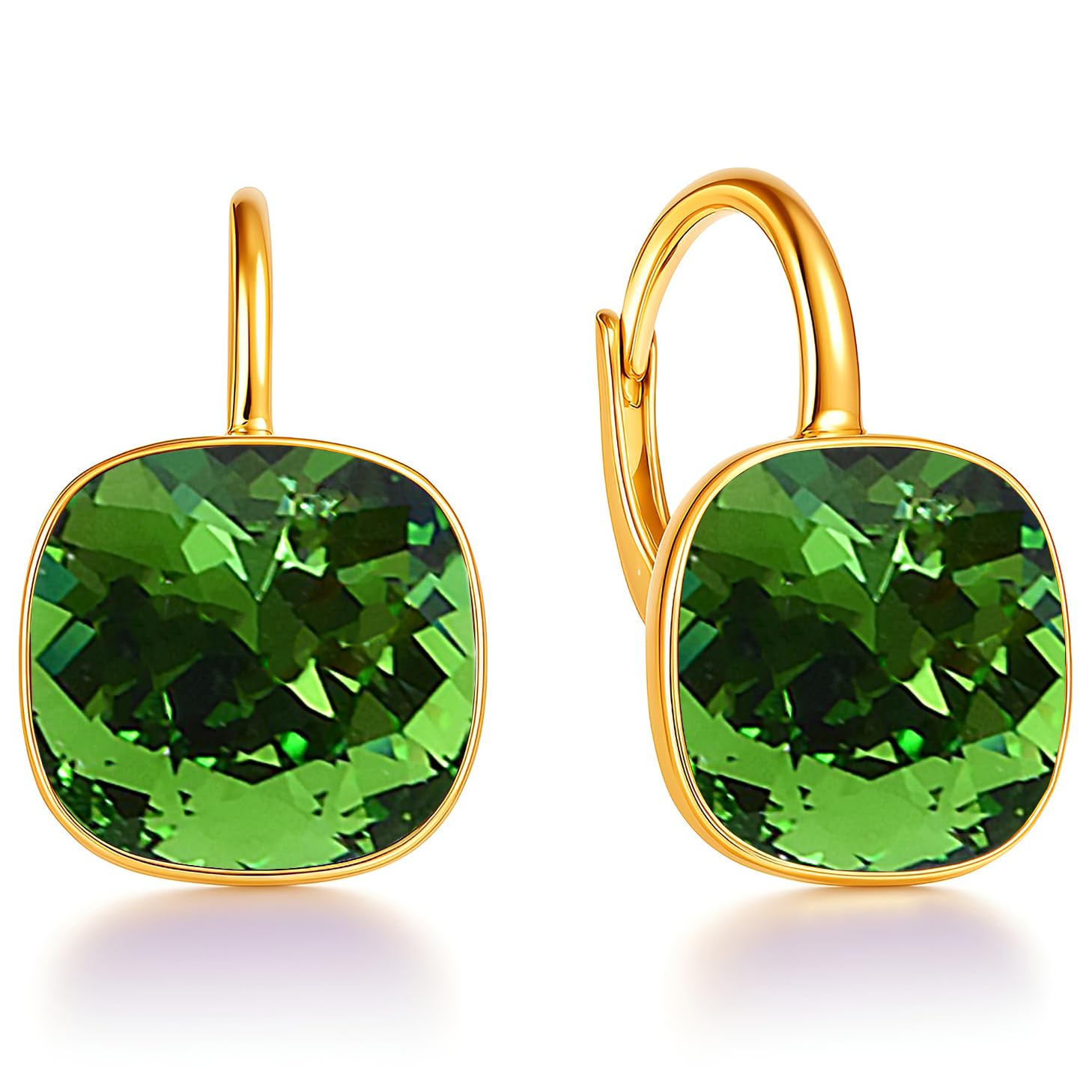Ohrringe 925 Silber Österreichische Zirkonia - 24 karat Vergoltet Schmuck für Frauen und Mädchen - Hängeohrringe Ideal für Geschenke für Fraue