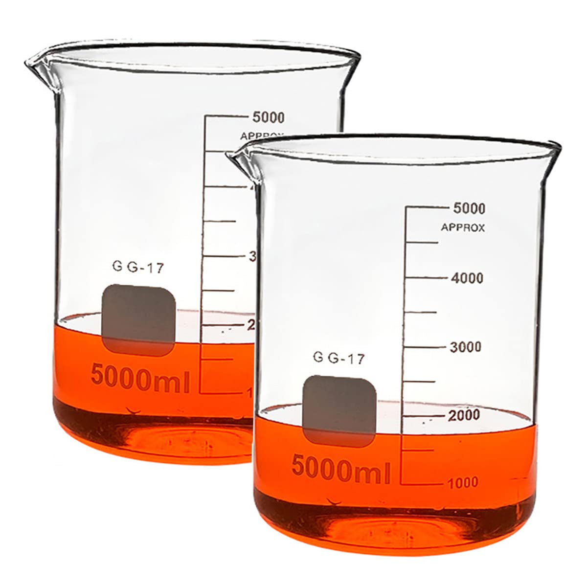 Vasos de precipitados de vidrio de forma baja, vaso de precipitados de laboratorio de borosilicato transparente, vaso de medición graduado de vidrio con pico, resistencia al calor y a altas temperat