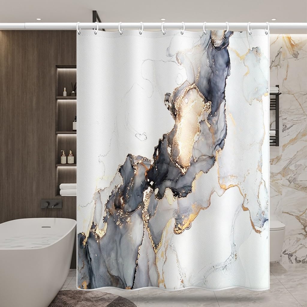 Shower Liner Shower Curtain Bathtub Curtains Bathroom Partition Curtain Home Shower Curtain Waterproof Polyester Shower Curtain with Hooks Suitable for Bathroom (Size : W80xH180cm) ()