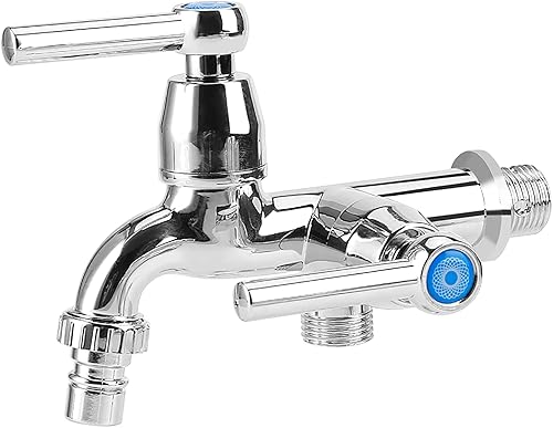 Grifo de agua con doble caño, grifos de cocina, lavabo, lavabo, mezclador de refrigerador, grifo mezclador de plástico galvanizado, grifo de agua