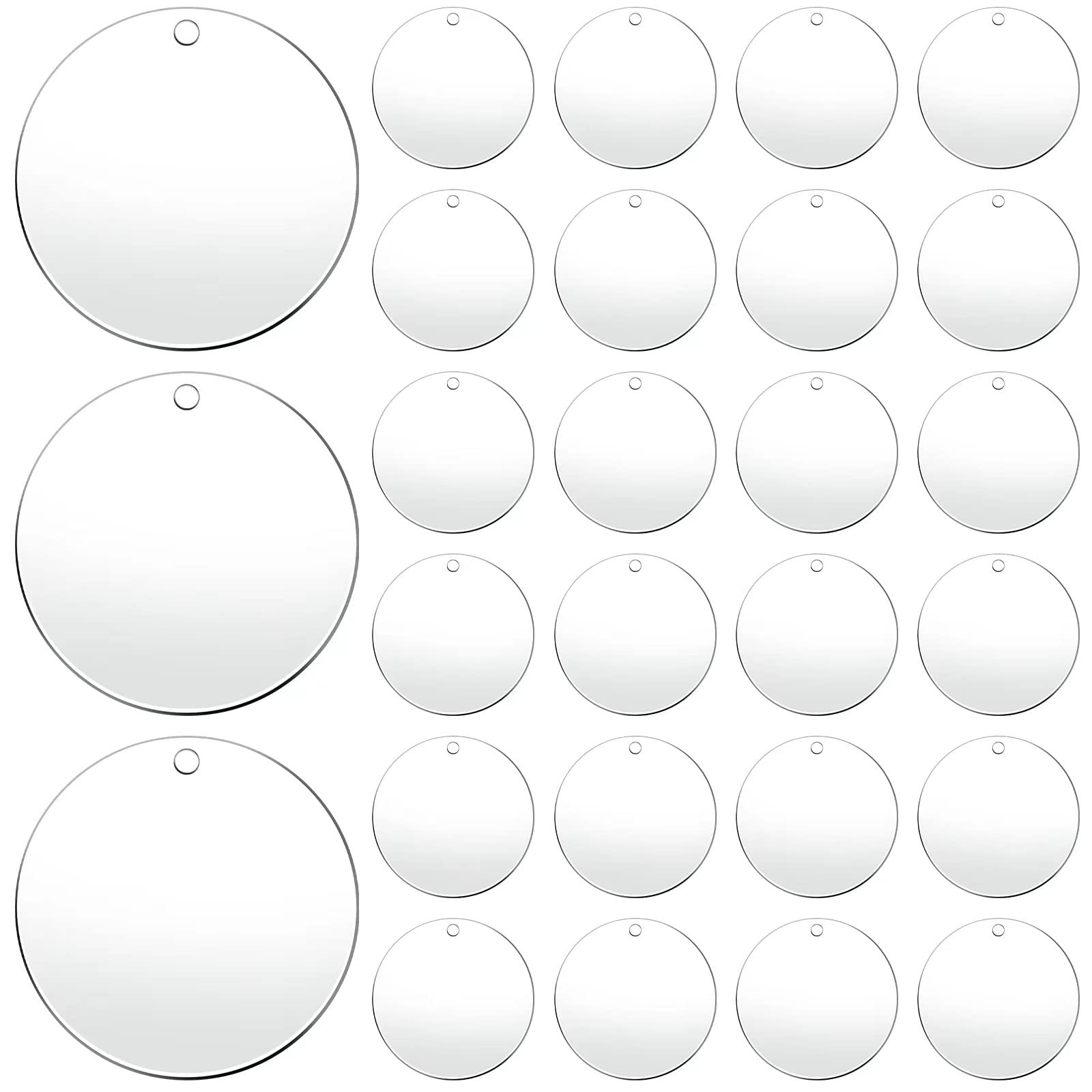 SDFSDF 200 Pieces Acrylic Keychain Blanks Acrylic Transparent Keychain Pendants Includes Circle Shaped Keychain Blanks for DIY Crafts Projects