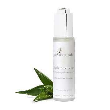 Bee Naturals Hyaluronic Acid Serum 1oz Ceramides Peptides Algae Extract for Hydration Collagen Growth Fine Lines Wrinkles Cruelty Free