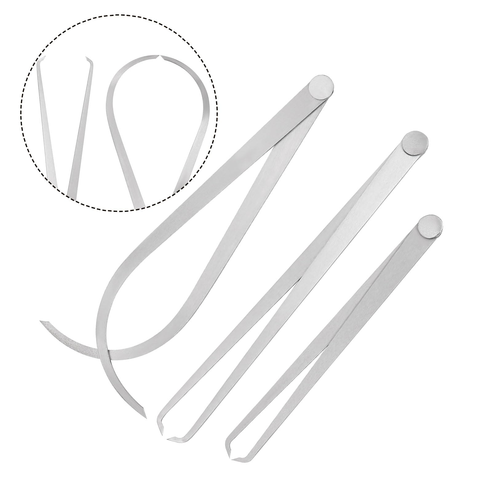 QUARKZMAN Azienda Giunto Interno Esterno Calibro Set 8 10 12" 410 Acciaio Inox Azienda Attrito Giunto per Esterno Interno Misurazioni