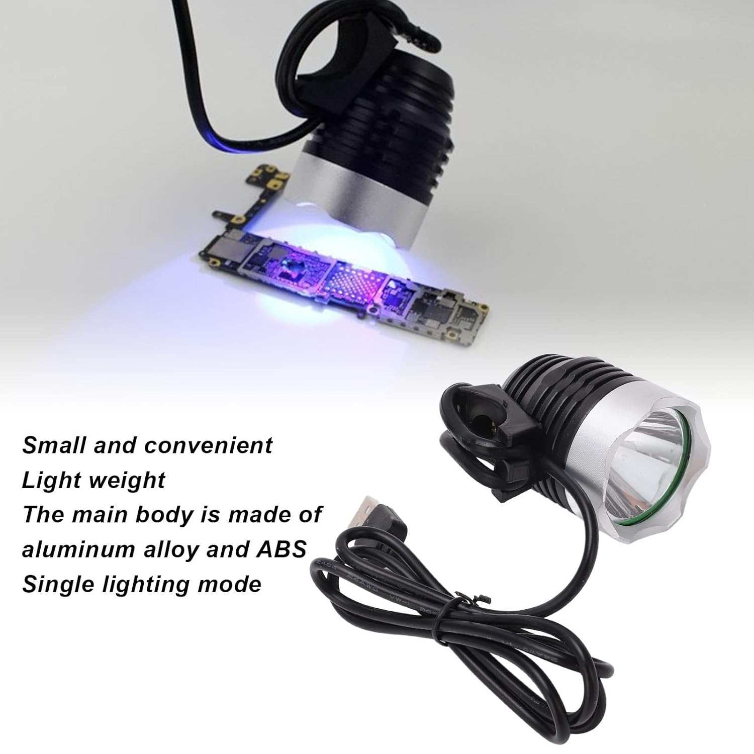Portable USB Flashlight with Single Lighting Mode, Lightweight Handheld Inspection Tool for Security, Banknote Counterfeiting, and Fluorescent Agent Detection