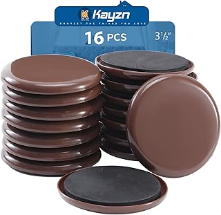 Sponsored Ad - Kayzn Furniture Sliders for Carpet,16 PCS Heavy Duty Furniture Moving Pads,3.5" Reusable Furniture Movers S...