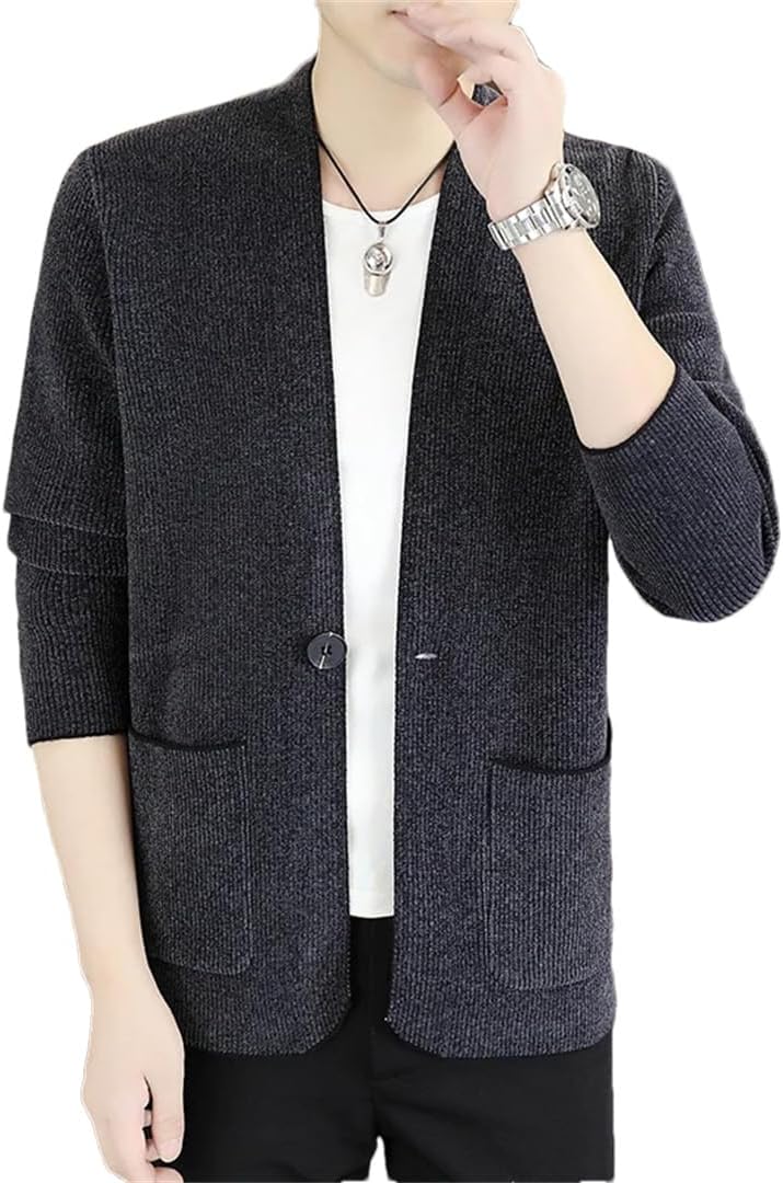 Men's Casual Knitted Coat Versatile Sweater Cardigan Coat