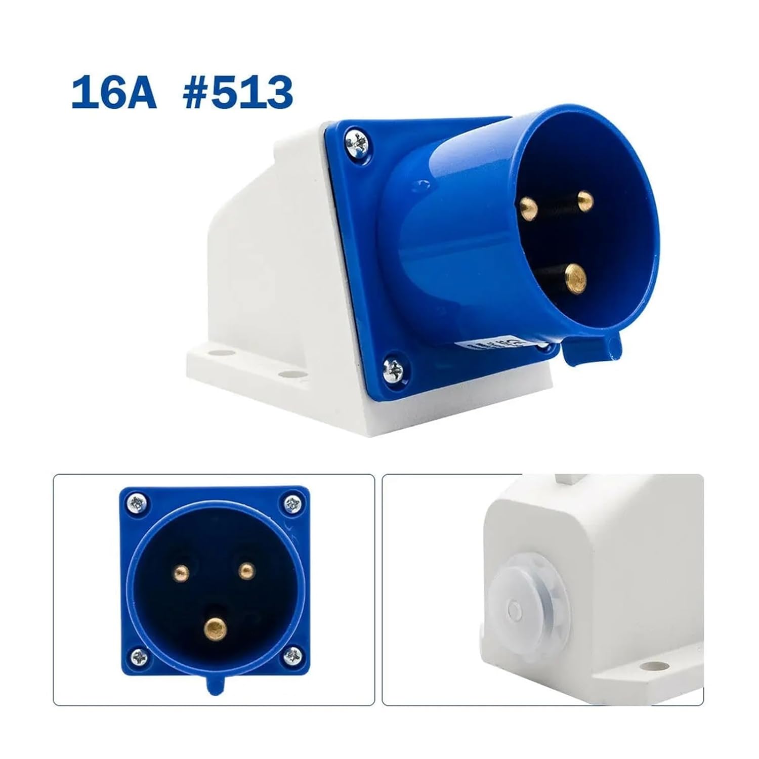 IP44 Industrial Socket 3 PIN Waterproof Connector 16A 32A Socket Industrial Male Female Electric Plug 240V Wall Mount Plug 1pcs(16A 513)