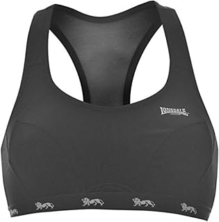 Lonsdale Womens Crop Top Sports Bra Ladies Racer Back Gym