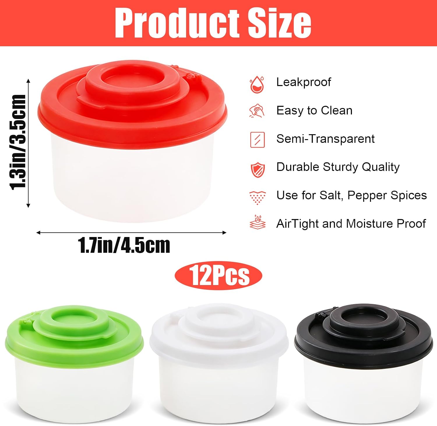 12Pcs Mini Salt and Pepper Shakers Moisture Proof Set