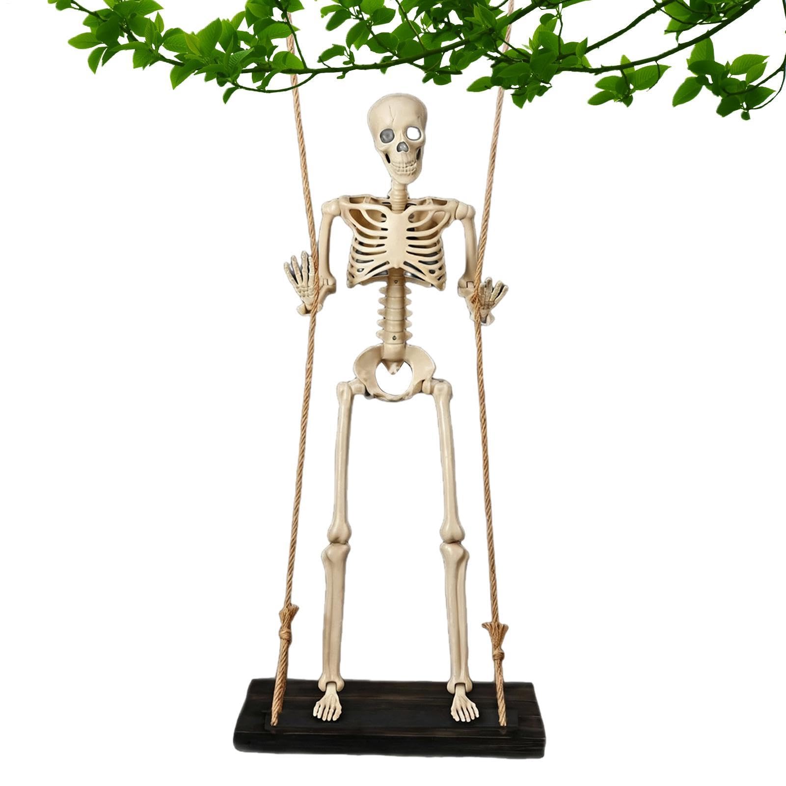 Generico Halloween Scheletro Dondolante Decorazione Spettrale da Esterno di | Decorazioni per Feste all'Aperto Per Esterno Giardino Cortile Patio Portico Ramo Albero Grondaia Case Infestate Feste