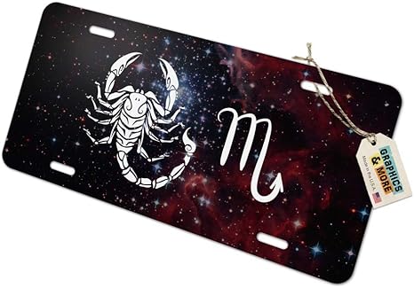 GRAPHICS & MORE Scorpio Scorpion Zodiac Sign Horoscope in Space Novelty Metal Vanity Tag License Plate