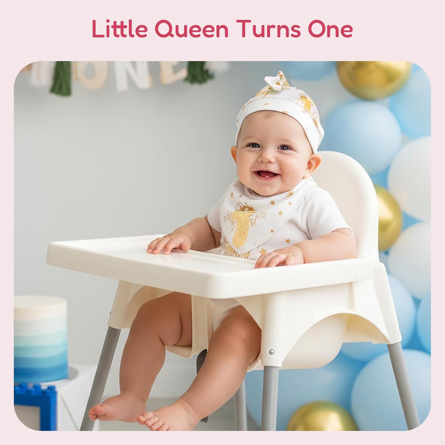 Baby 1st Birthday Outfit Set – One Year Old Birthday Romper with Matching Accessories, Unisex First Birthday Outfit for Cake Smash & Photos(light blue)