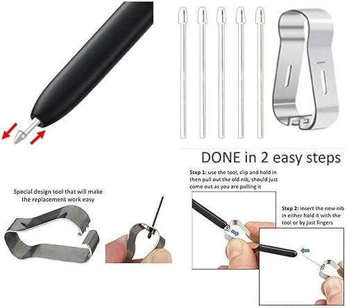 Miniatura 6 de 5 puntas suaves compatibles con Galaxy Note 9 S Pen Nips de repuesto de puntas suaves 0.028 in sensor de presión 4096 Galaxy Note 9 puntas (Nota 9