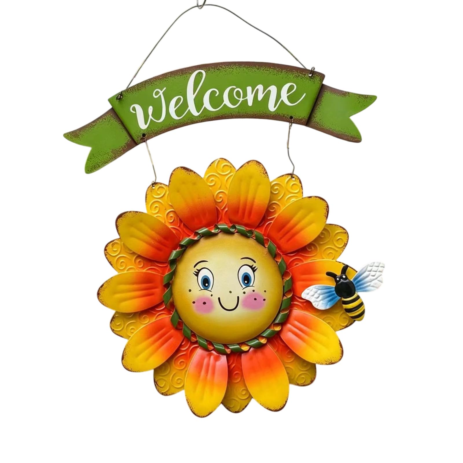 Zxfdsfdbnm Sunflower Door Sign Spring Welcome Wreaths for Front Door Decoration Front Doors Hanger for Kitchen Home Decors Sunflower Welcome Hanger