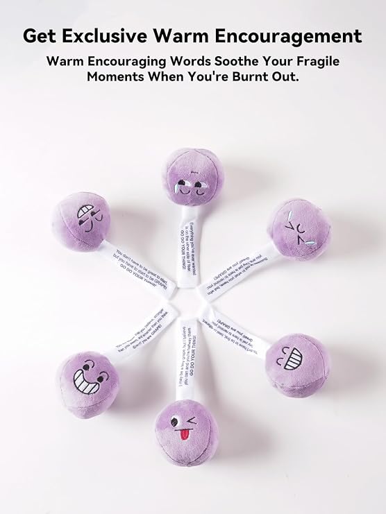 TILLYOU Emotional Support Plush Grapes, Cuddly Funny Stuffed Grapes with Hidden Inspirational Encouraging Message, Positive Support Gifts for Friend Women Men Birthday Graduation