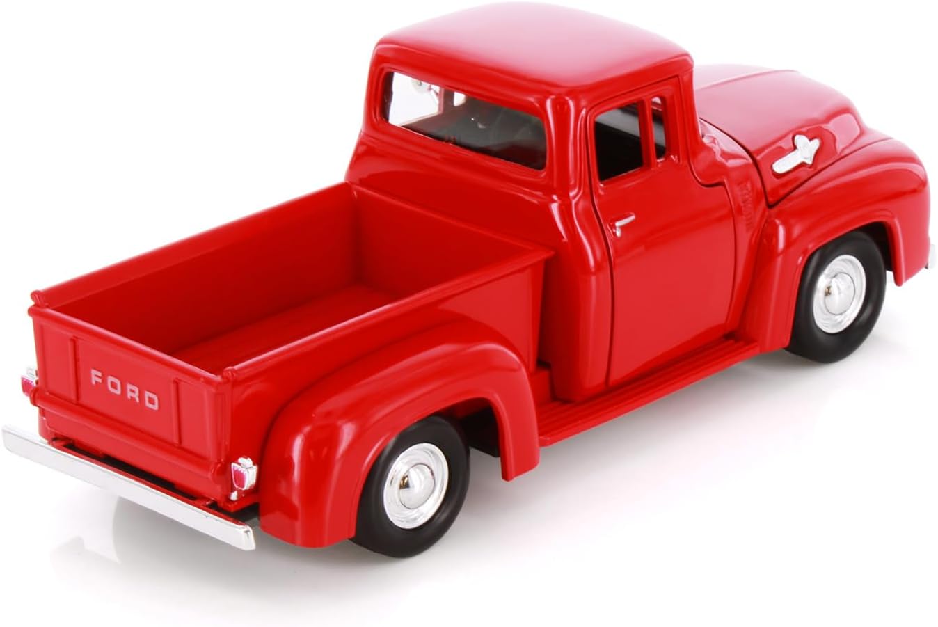 1956 Ford F-100 Pickup Truck 77235BK - 1/24 Scale Diecast Model Car (Red)