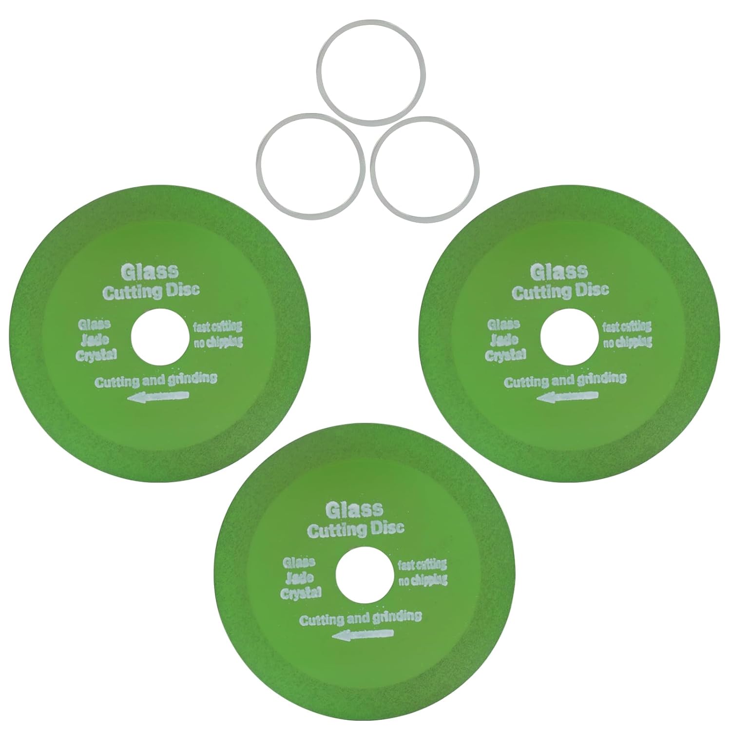 3 Pack Diamond Glass Cutting Disc for Angle Grinder–4.5 Inch Ultra-Thin Blade for Smooth, Precise Cuts on Glass, Tile, Ceramic, Jade & Wine Bottles