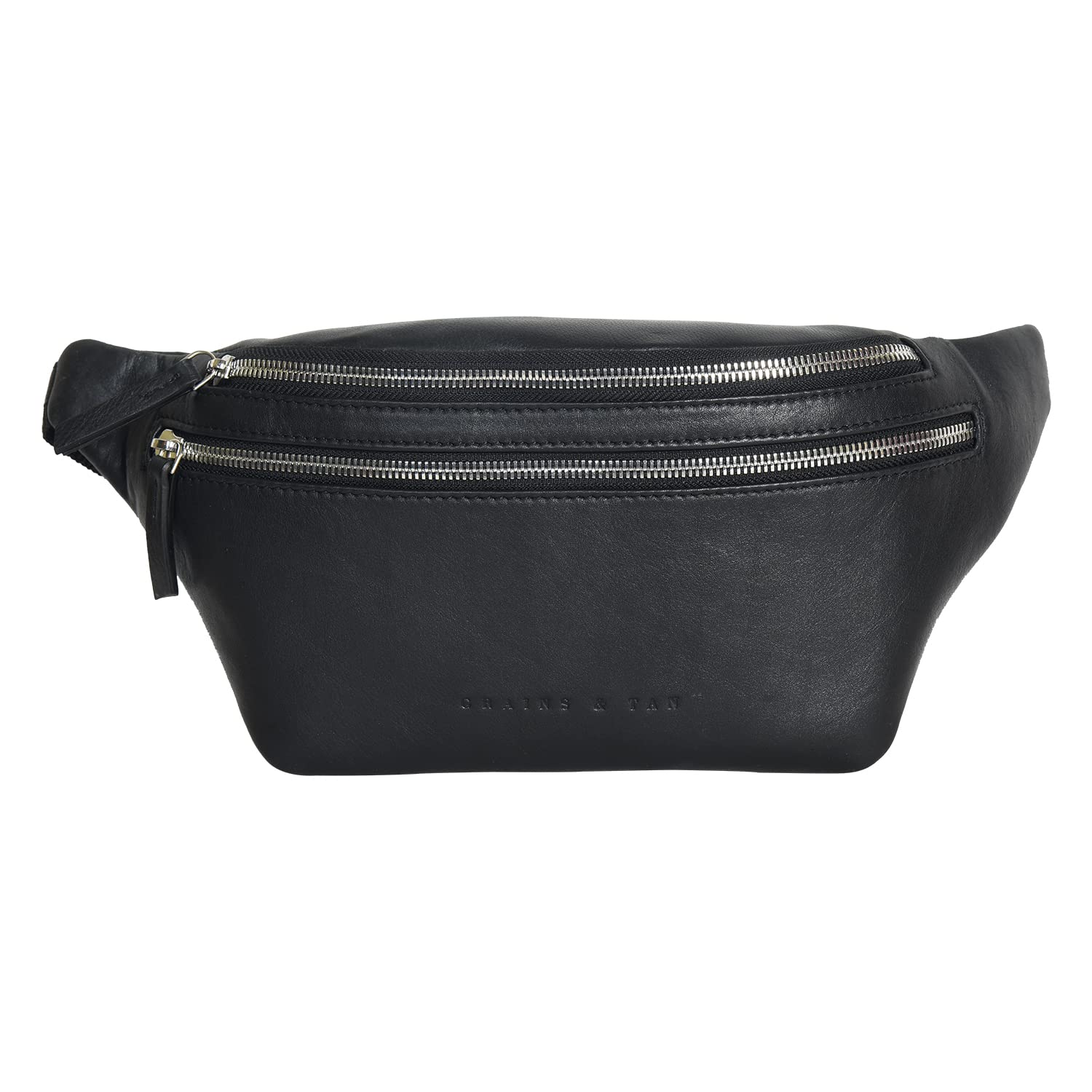 � Large Genuine Leather Unisex Waist Pack Fanny Pack Waist Bag Hip Bag Travel Pouch with Multiple Pockets and Metal Zippers Ideal for Trekking and Casual Outing (Solid Black)-image-33