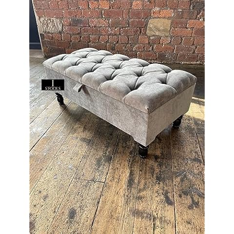 ISTOOLS Velvet Upholstered Folding Ottoman Storage Cover