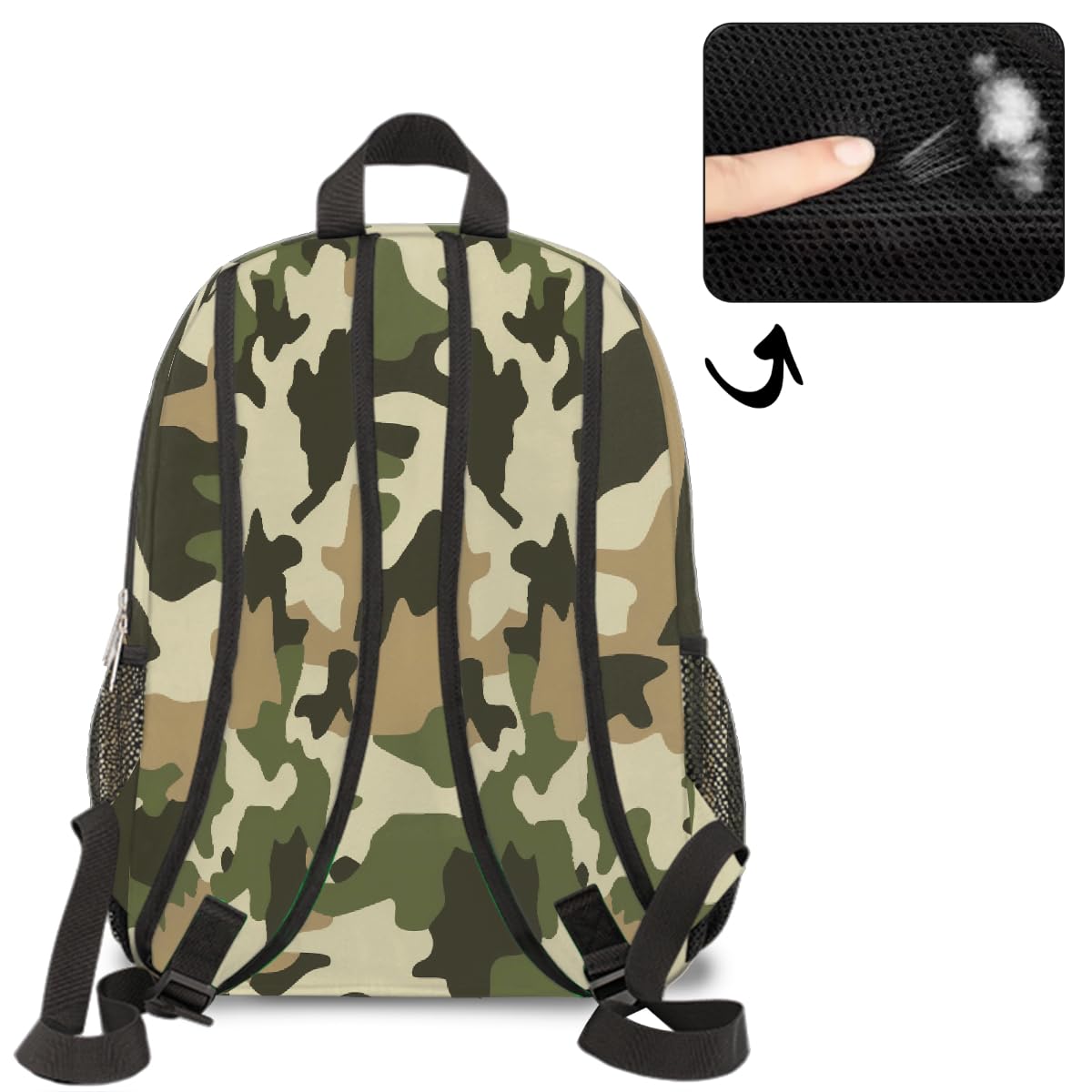 Mexpekil Zaino scolastico per ragazzi e ragazze, motivo mimetico mimetico, zaino per la scuola elementare, leggero, zaino per computer portatile, zaino casual per bambini e ragazzi