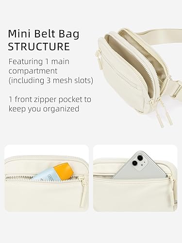 Miniatura 5 de WESTBRONCO Riñoneras para mujeres y hombres, bolsa para cinturón con 4 bolsillos con cremallera, riñoneras modernas, bolsas cruzadas ligeras con