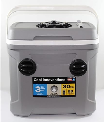 Enfriador de aire acondicionado portátil de 12 V 30 cuartos de galón - Ventilador digital multivelocidad de 560 CFM 12 voltios gris y beige