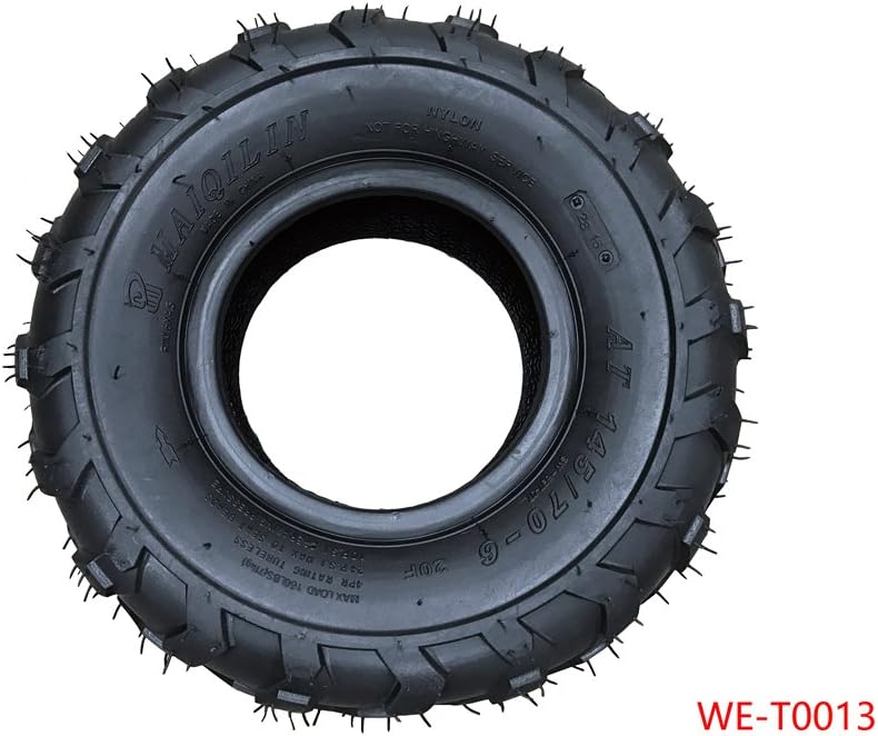 145/70-6 6" 4 Ply Rated Tubeless Tire for 50cc 70cc 90cc 110cc 125CC ATV Quad Go Kart Buggy 145x70-6 Red Cat Sunl Suzuki