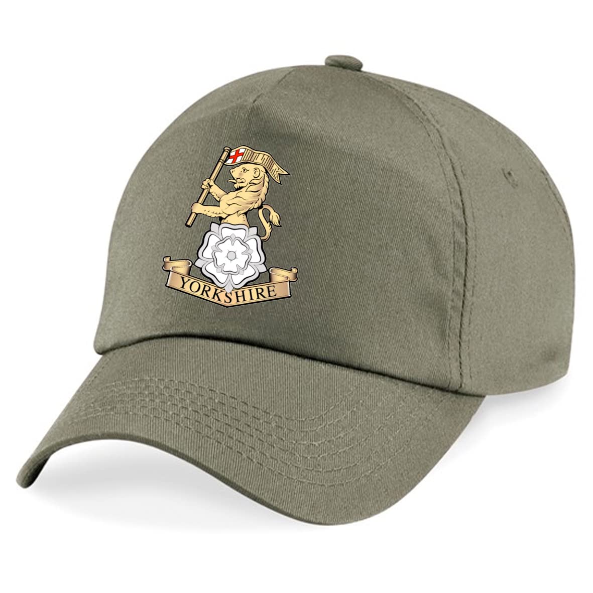 PSave Yorkshire Regiment Insignia Embroidered Baseball Cap British Army Military Embroidery (Military Green)