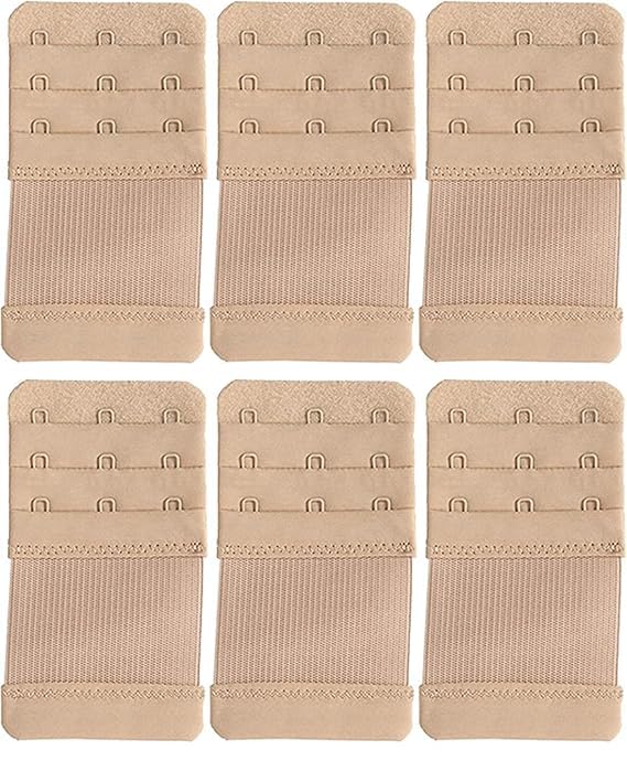 Women Bra Hook Extender -3 Hook - 3 Eye With Extra Elastic Hook Expender Band For Girls Pack of 6 Skin Color-image-36