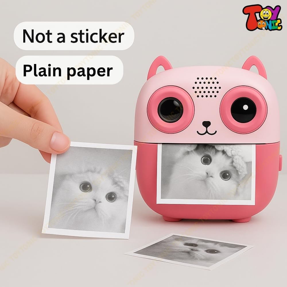 TOYTONIC Thermal Printing Toy for Boys – Fun Photo Printer with Instant B&W Prints, Dual Lens, USB Rechargeable, Filters & Games, Built-in Battery Module (Assorted) - Image 6 thumbnail