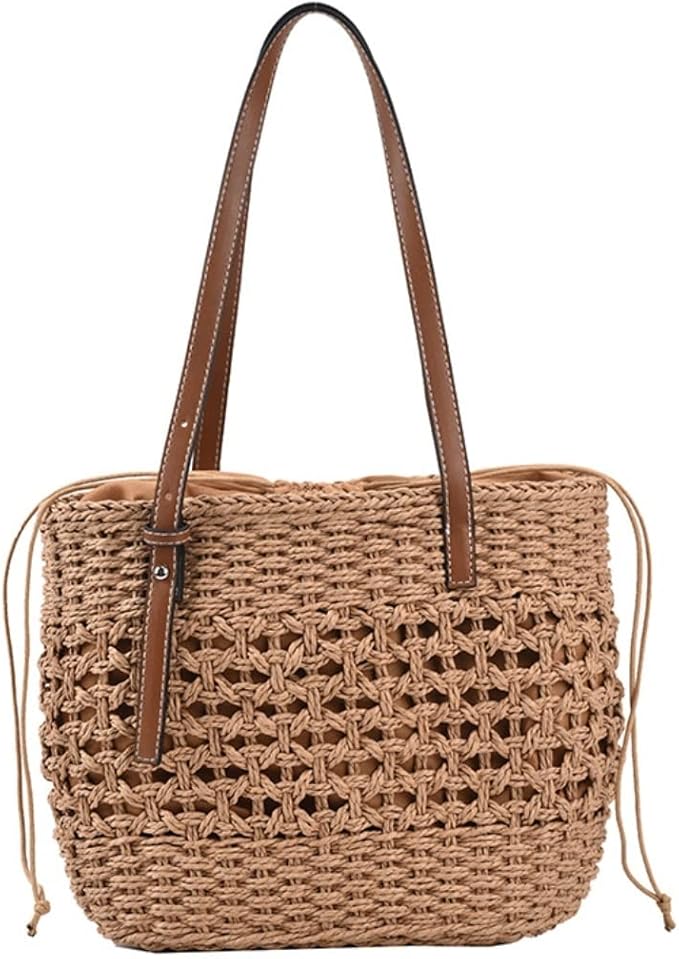 Amazon | [PIPONS] 手編み ビーチ わらバッグ 女性用オールシーズン  