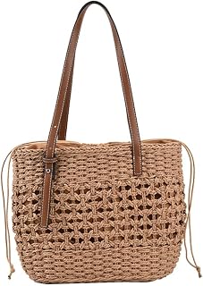 Bolsa de Praia Tecida Bolsa de Palha Bolsa Tecida Para Mulheres Bolsas Femininas Bolsa De Ombro Bolsa De Praia Cesta Simples Bolsa de Praia Verão (Color : A)