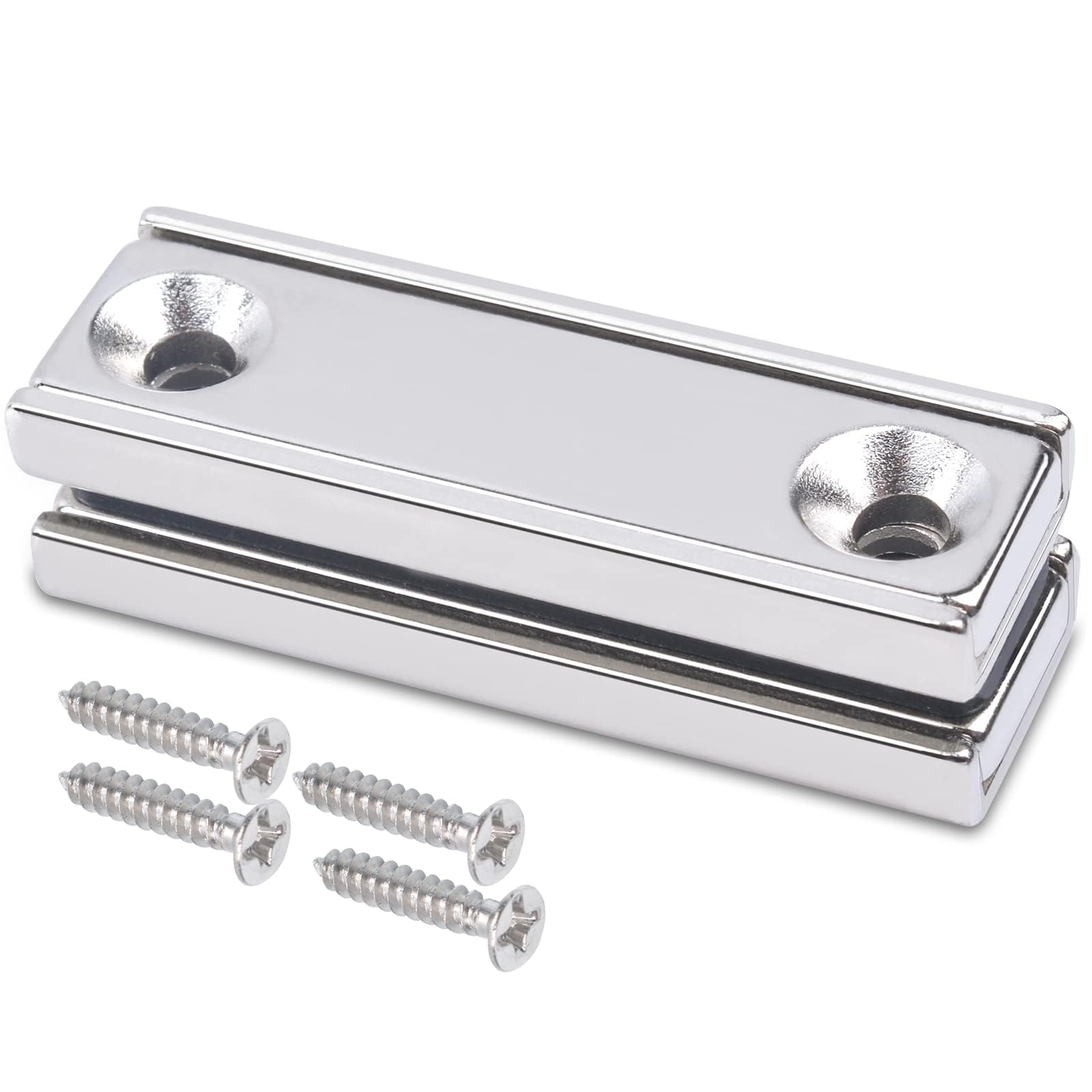 Amazon.co.jp: 2個入 超強力マグネット 40x13.5x5mm 皿穴3.5mm