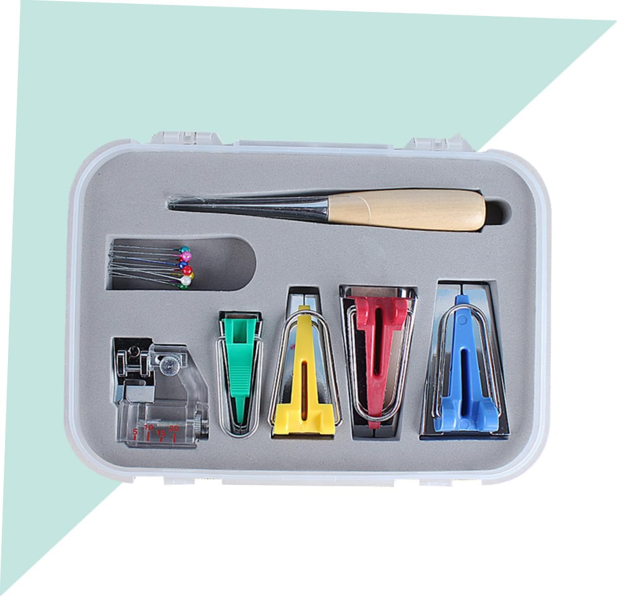 Hohopeti Quilting Gifts Multi Function Sewing Machine Tool Kit Bias Tape Makers Binder Foot Set