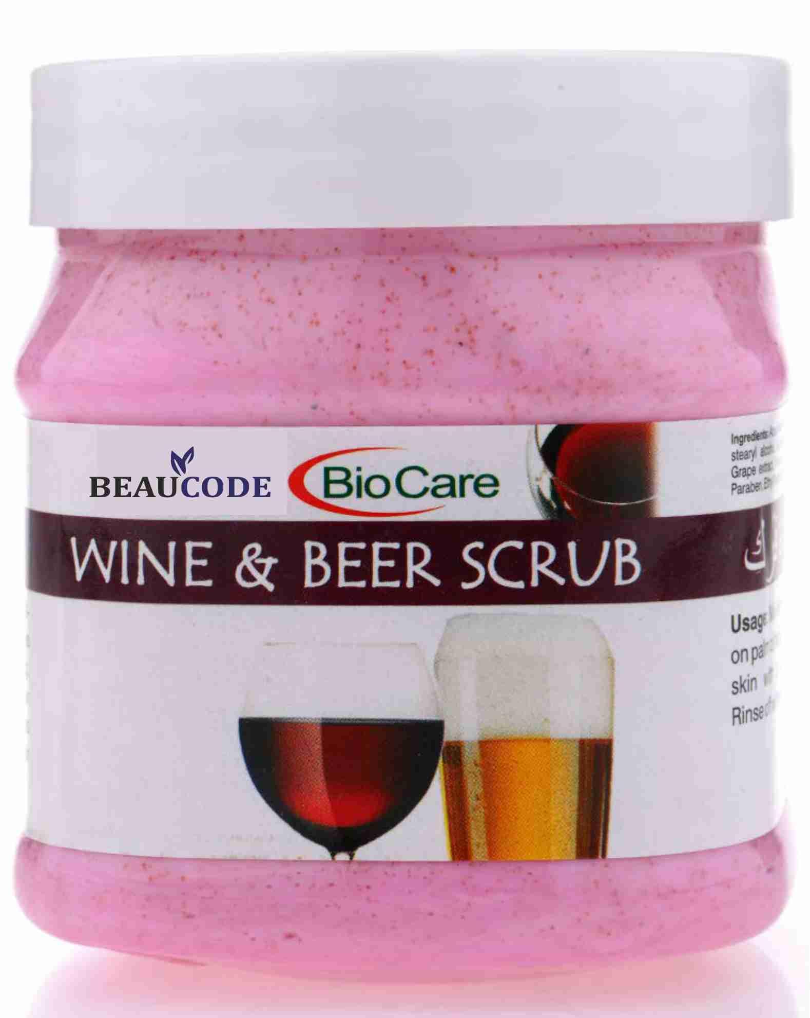 Beaucode BioCare Wine & Beer Face Scrub 250gm|| For Women & Men For All Skin Types No Paraben||No SLS|| No Sulphate & Cruelty Free