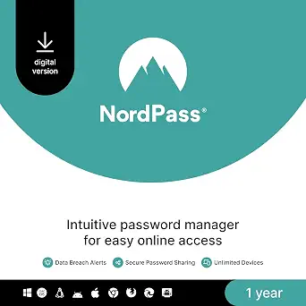 NordPass Premium Password Manager - Unlimited Devices, 1-Year Digital Code
