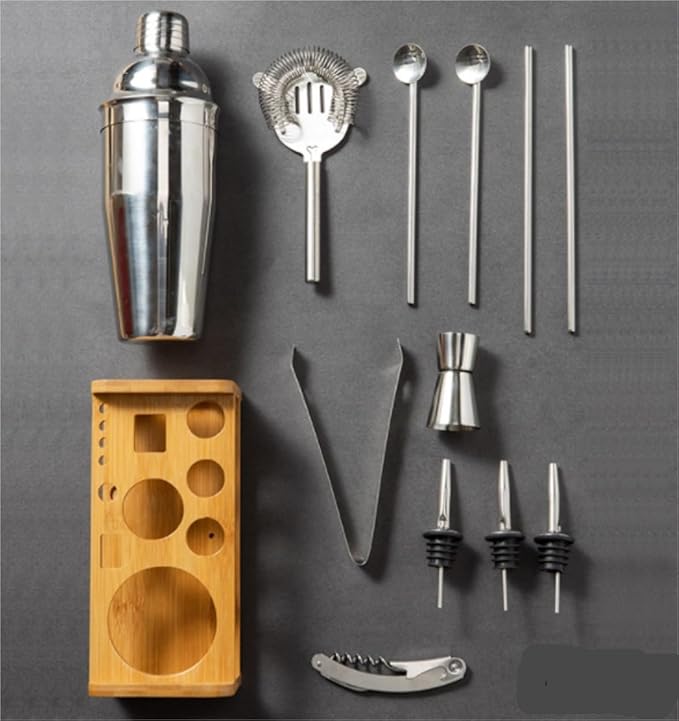 Set de Coctelera de Acero Inoxidable con Stand - 12 Piezas miniatura 2