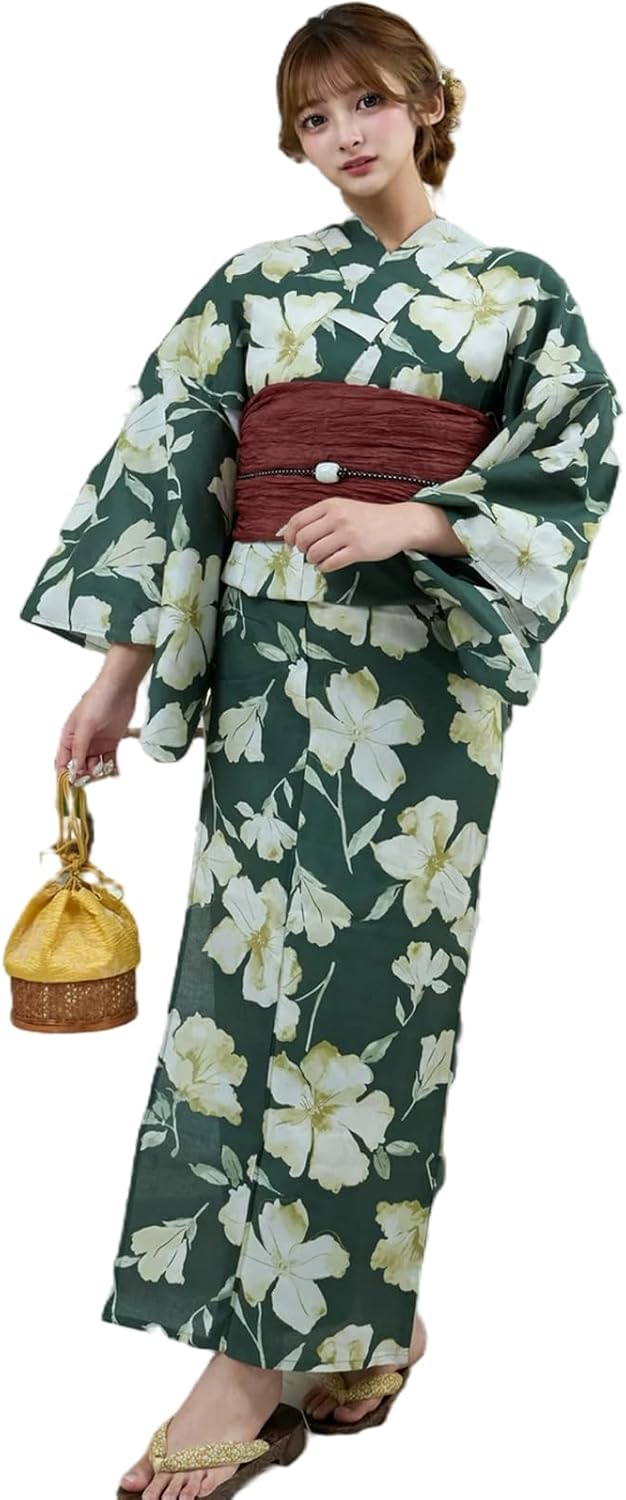 507ag51□七五三 七歳 女児 着物&袋帯＆長襦袢 金彩 毬 桜□状態良好