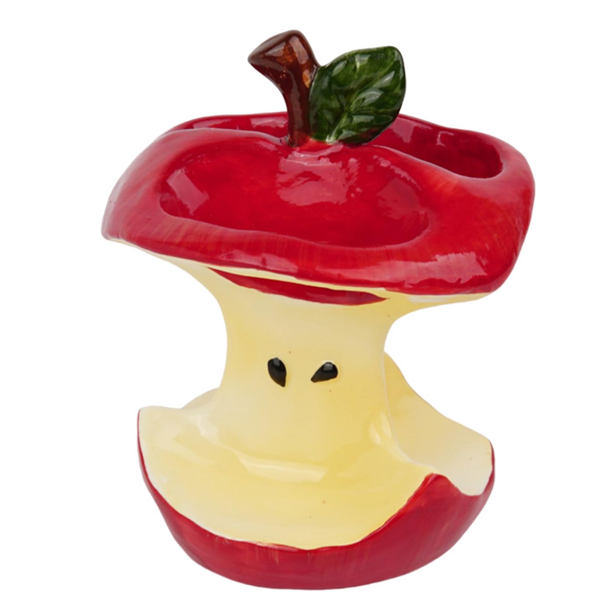 Pineeseatile Ceramic Toothbrush Holder, Cute Apple-shaped Bathroom Organizer, Red Toothbrush Stand With 3 Slots - Fits Electric Toothbrushes & Toothpaste (3.5cm/6.5cm Slots), Ceramic Holder