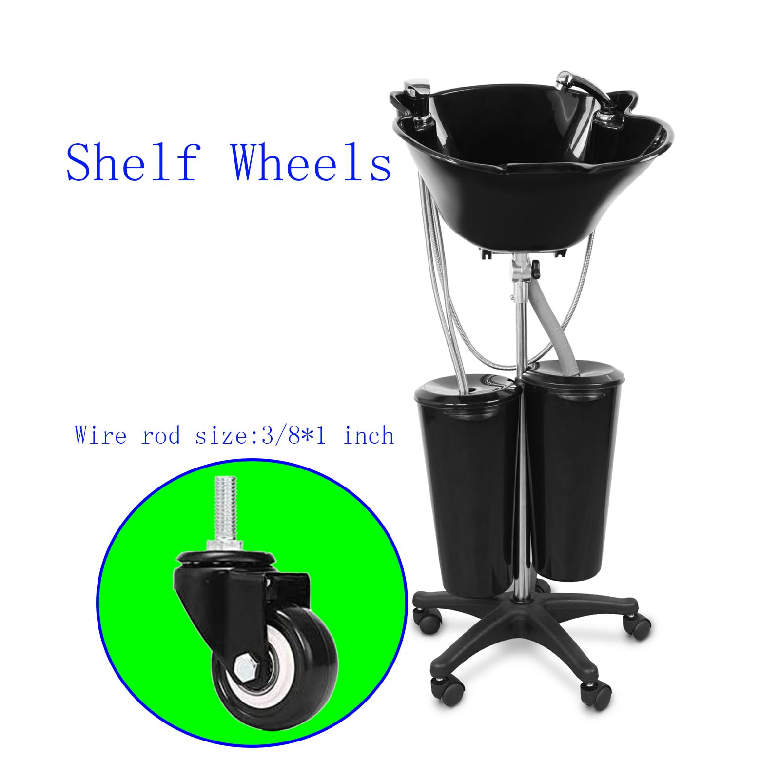 Anyalite 5-Piece Set PU Swivel Casters, 3/8 * 1 Inch, 240 Kg