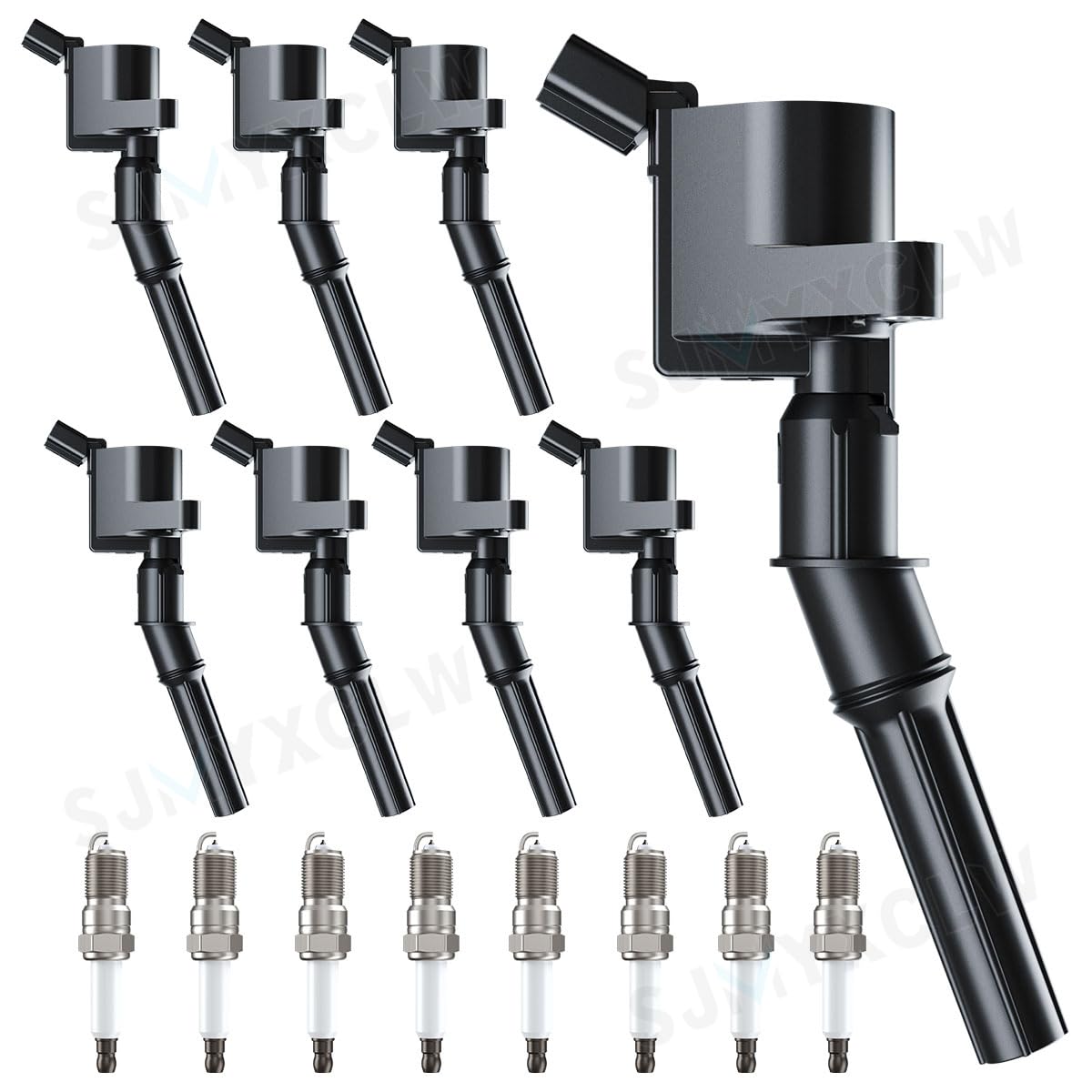 Ignition Coil Pack DG508 & Iridium Spark Plugs SP479 compatible with Ford Expedition/Excursion/F150 F250 F350 1999 2000 2001 2002 2003,fit for Lincoln