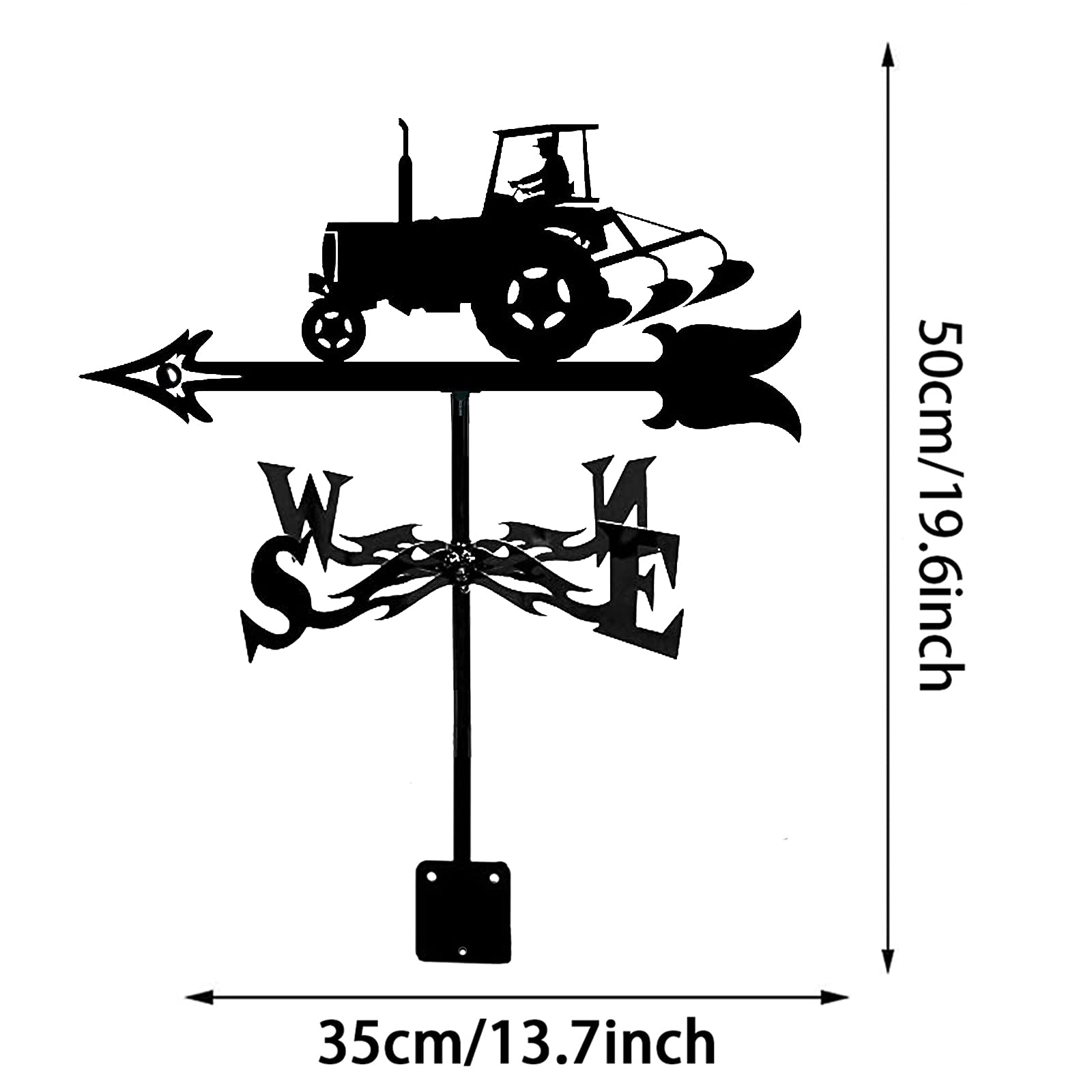 Veleta De Tractor Acero Inoxidable Weathervane Veleta Herramienta De Medición Indicador De Dirección del Viento con Soporte De Montaje