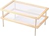 Wooden Herb Drying Rack Stackable Pasta Holder Food Dryer Stand with Net for Kitchen Flower Plant Specimen Dehydrating Wood Color