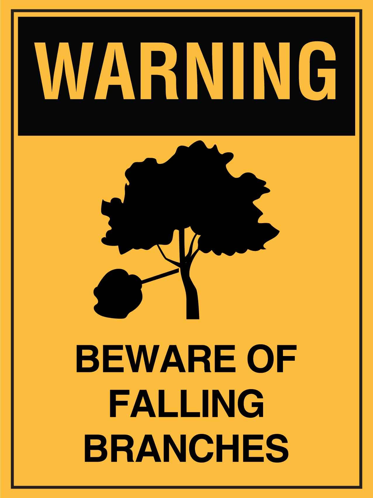 Oudrspo As Pic Warning Beware Of Falling Branches Sign Metal Tin Sign Caution Danger Safety Warning Notice Signs 8X12 Inch