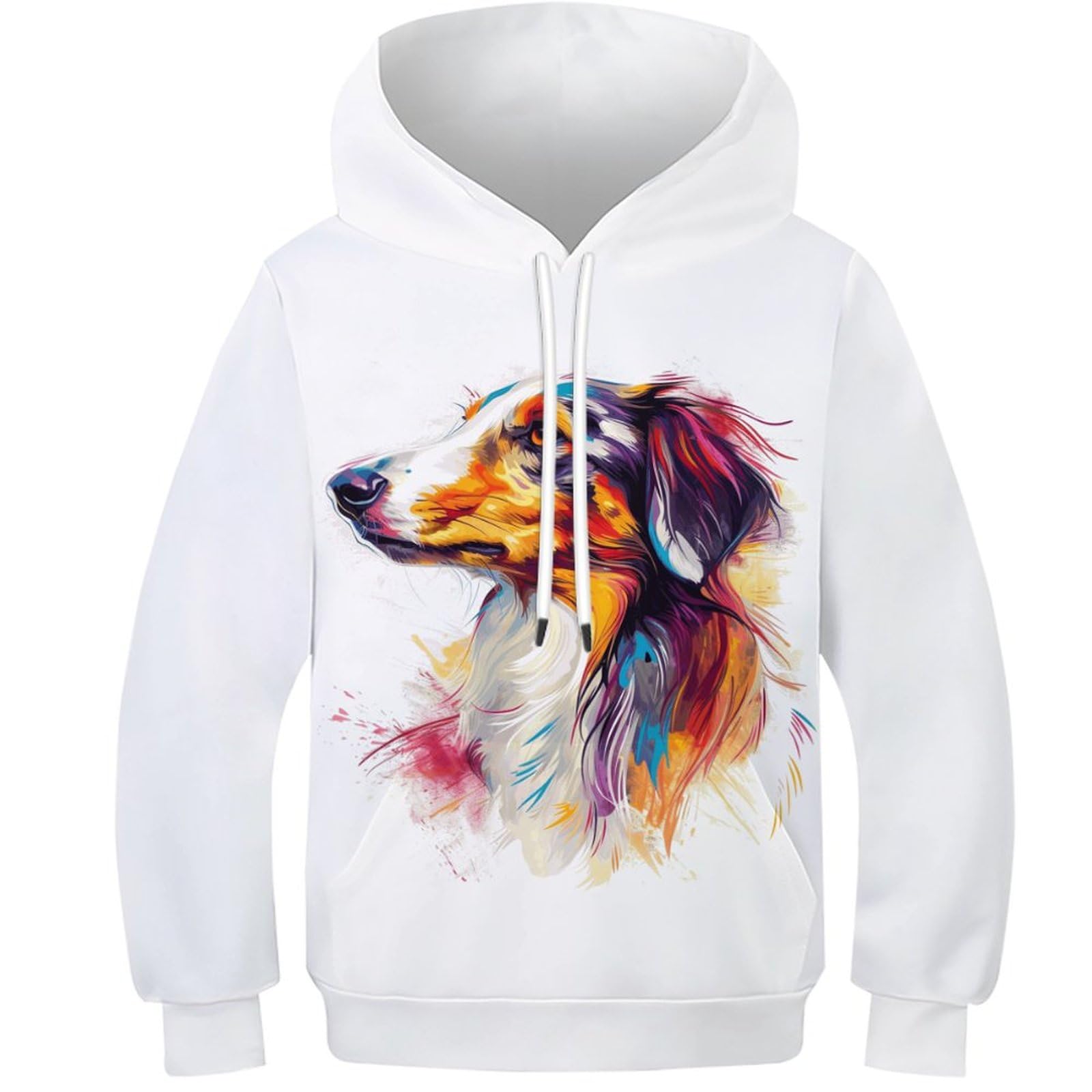 Pull lévrier pour garçons et filles de 13-15 ans avec sweat à capuche imprimé 3D - 8