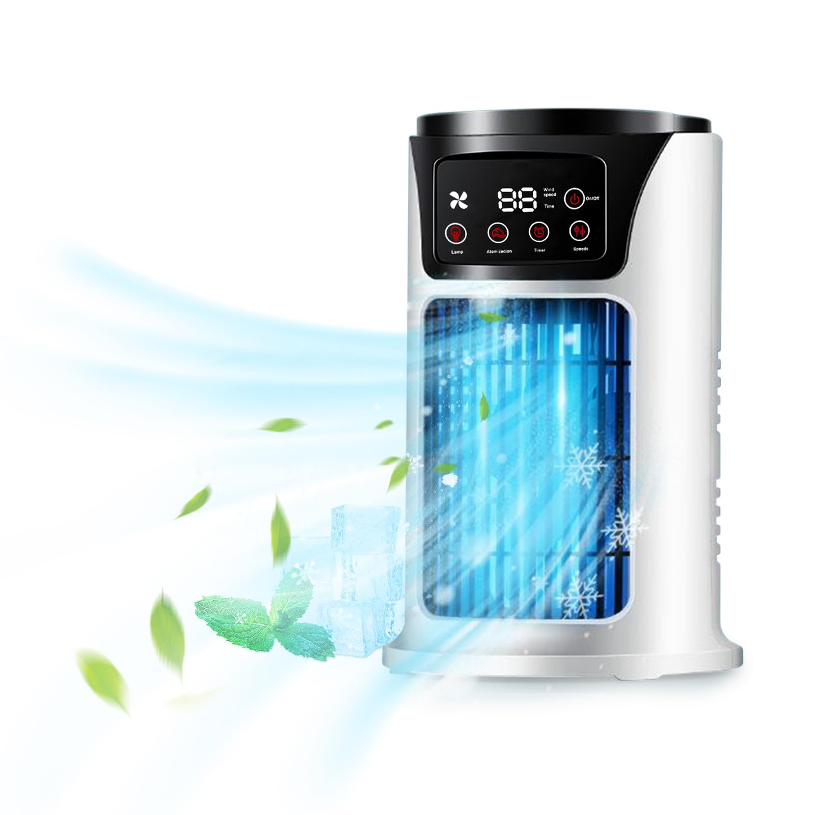 Portable Air Conditioners 300ml Air Cooler Conditioning With Lights 45w Mini Conditioner With 3 Speeds 1-6h Timer Portable