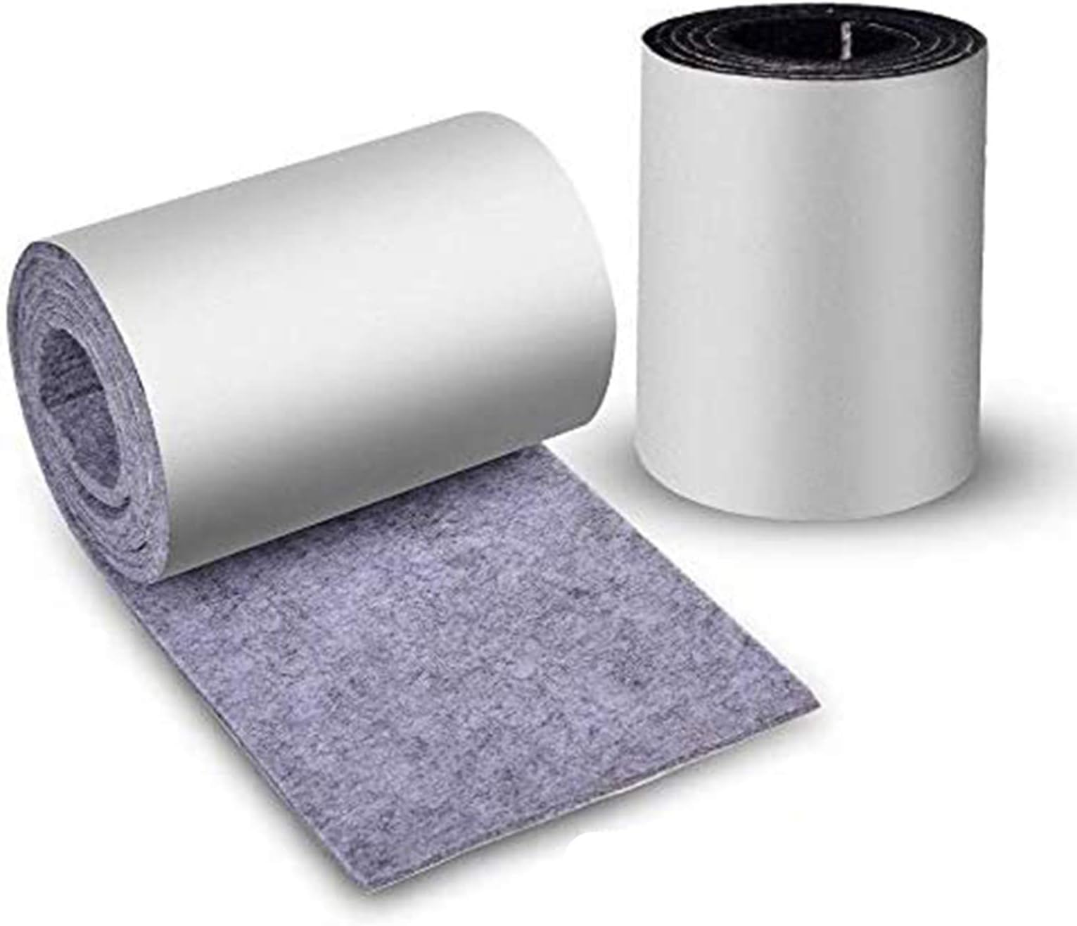 2 rolls of self-adhesive felt strips, self-adhesive DIY furniture cushions, black and grey felt strips, can be cut ly, protect the floor and silence